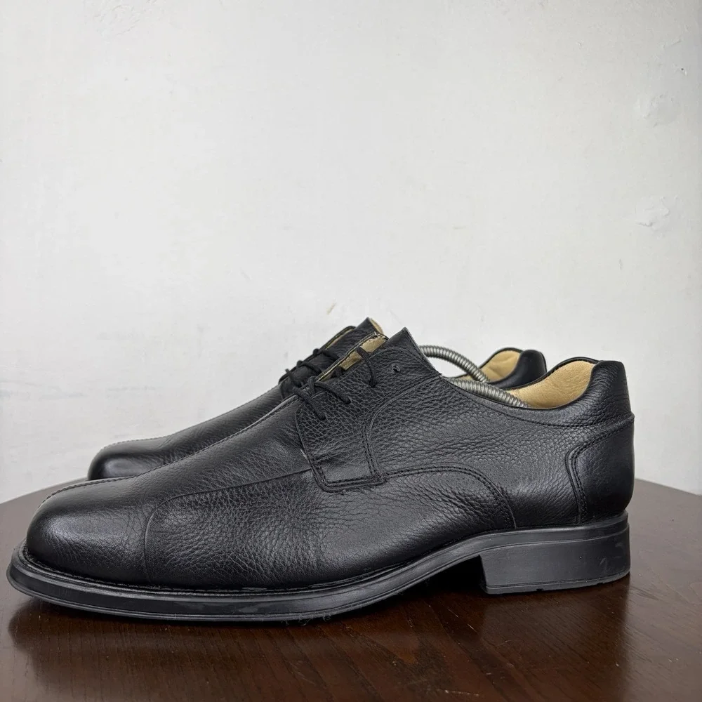 Studio Belvedere Bay Bridge Oxford Shoes Men's 13 EEE Black Pebble Leather Derby